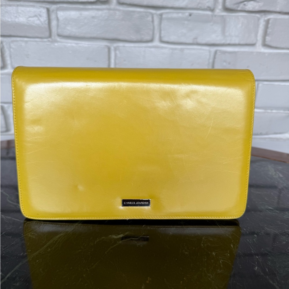 Charles Jourdan Yellow Leather Clutch